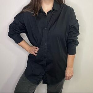 OAK + FORT Midnight Black Casual Button-Down Shirt